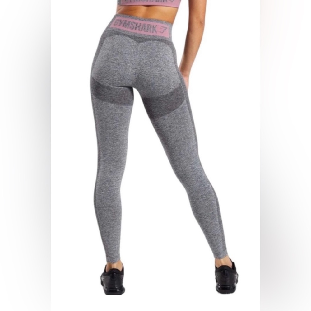 Gymshark Flex Marl Grey Peach Pink Leggings in Size Small